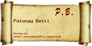Patonay Betti névjegykártya